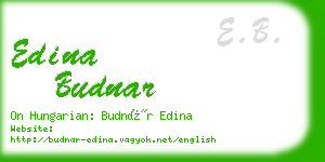 edina budnar business card